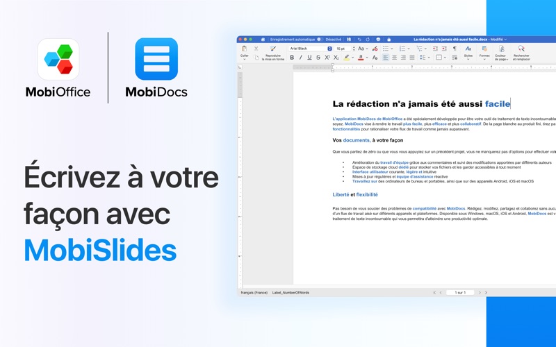 Screenshot #1 pour MobiOffice - Docs