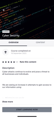 MyLearning Savills PLC iPhone screenshot