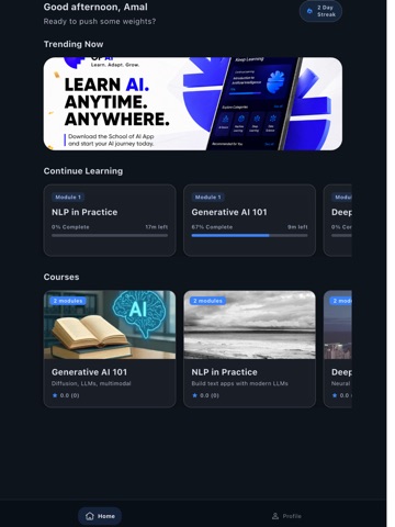 School of AI - Learn AI iPad screenshot