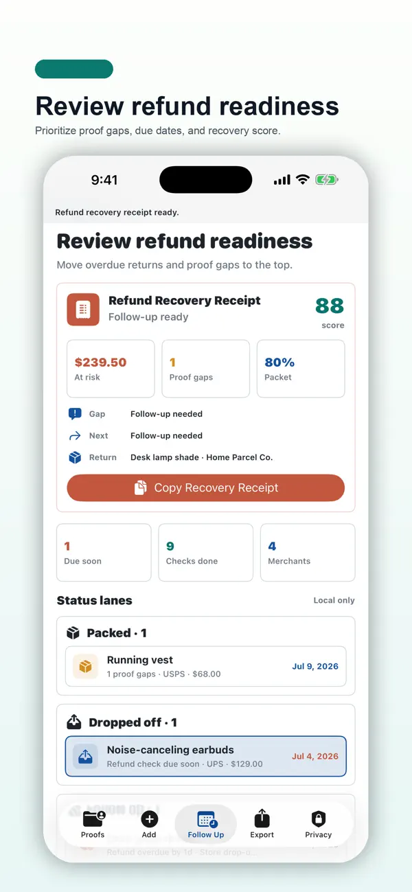 Screenshot #3 pour Return Shipment Proof Folder