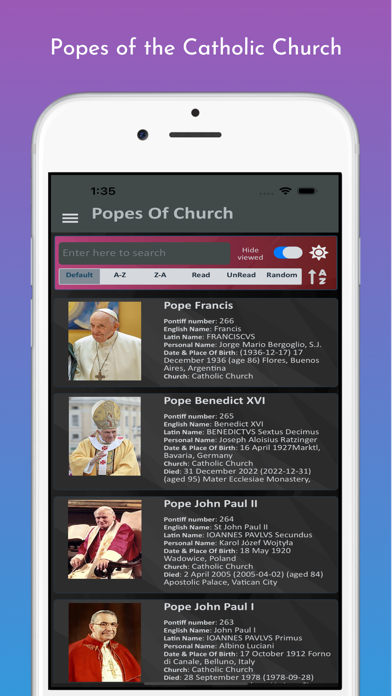 Popes of the Catholic Church Screenshot