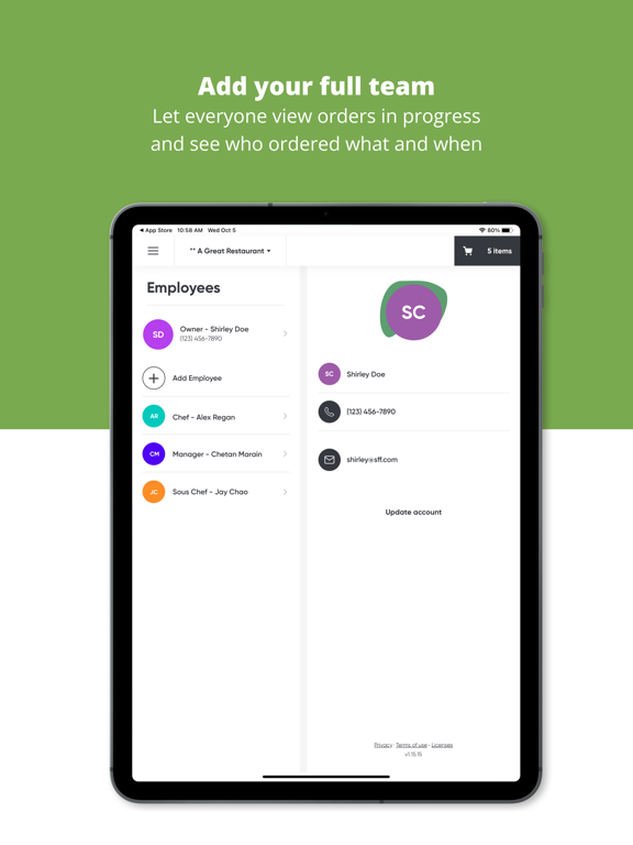 Aldo's Foodservice iPad screenshot 5 - Food & Drink app