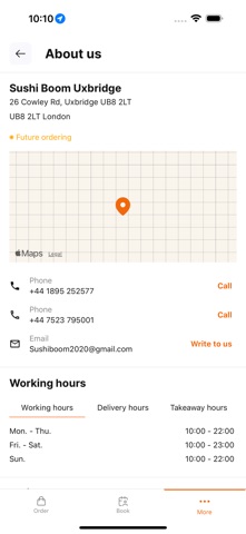 Sushi Boom London iPhone screenshot