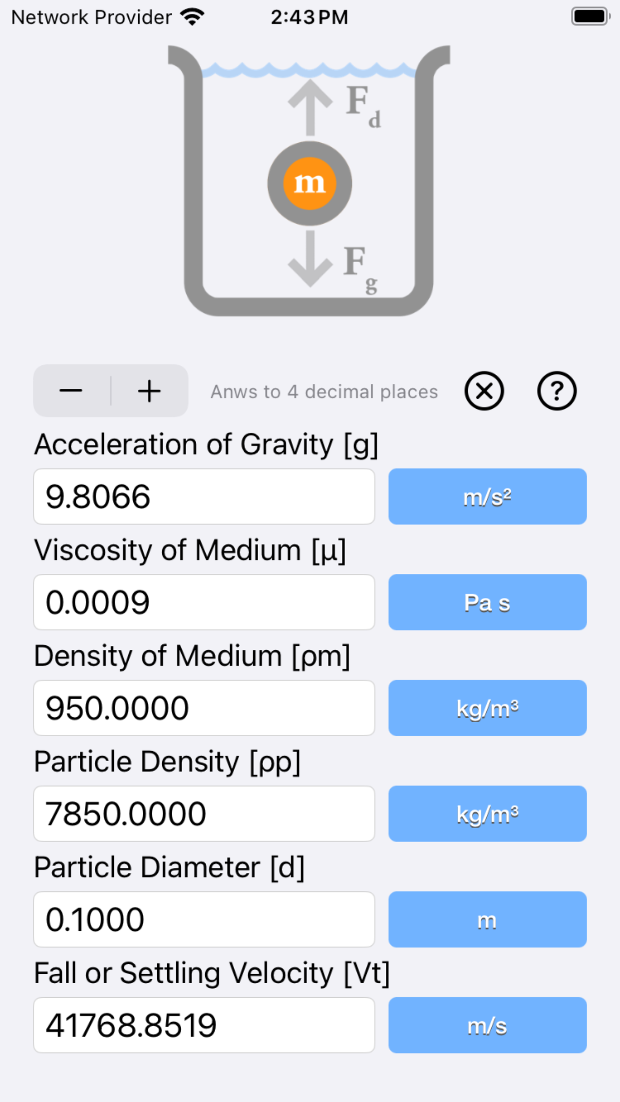 Stokes Law Calculator