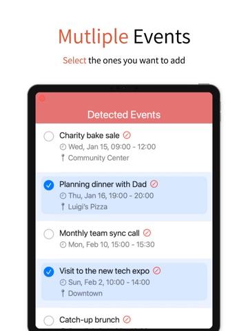 Text 2 Calendar iPad screenshot