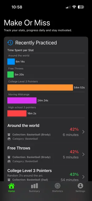 Make Or Miss: Shot Tracker screenshot 1