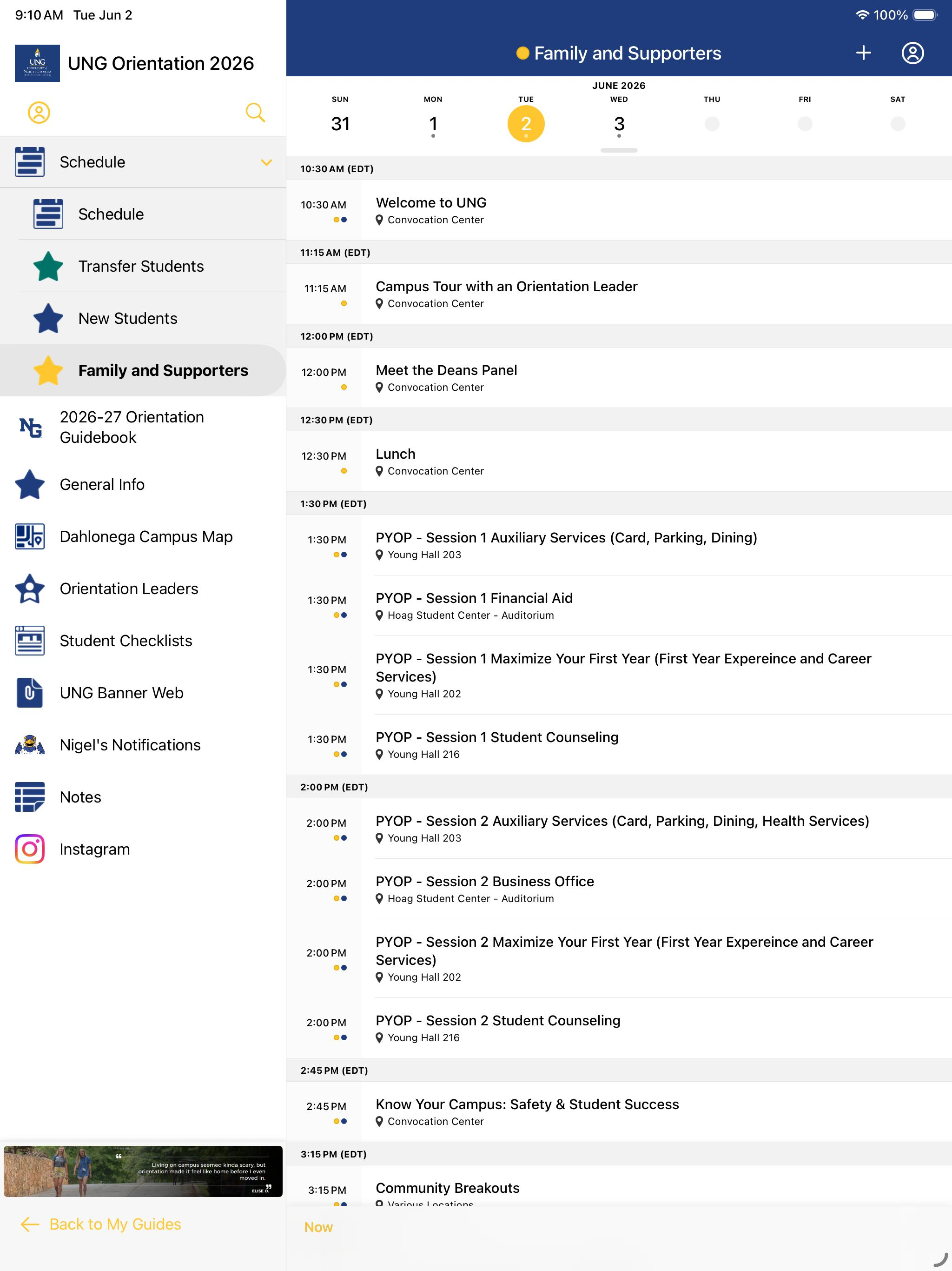 UNG Orientation screenshot 5