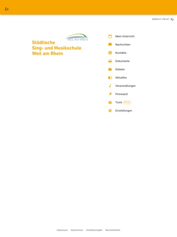 Musikschule Weil am Rhein iPad screenshot