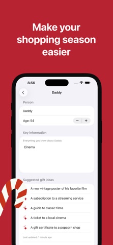 Presently. Gifts with AI iPhone screenshot