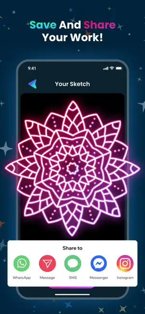 Doodle Magic: Glow Art Drawing iPhone screenshot 5
