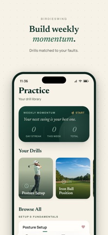 BirdieSwingAI Golf Swing Coach iPhone screenshot