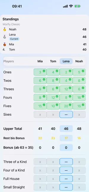 Würfly - Dice Score Sheet screenshot 1
