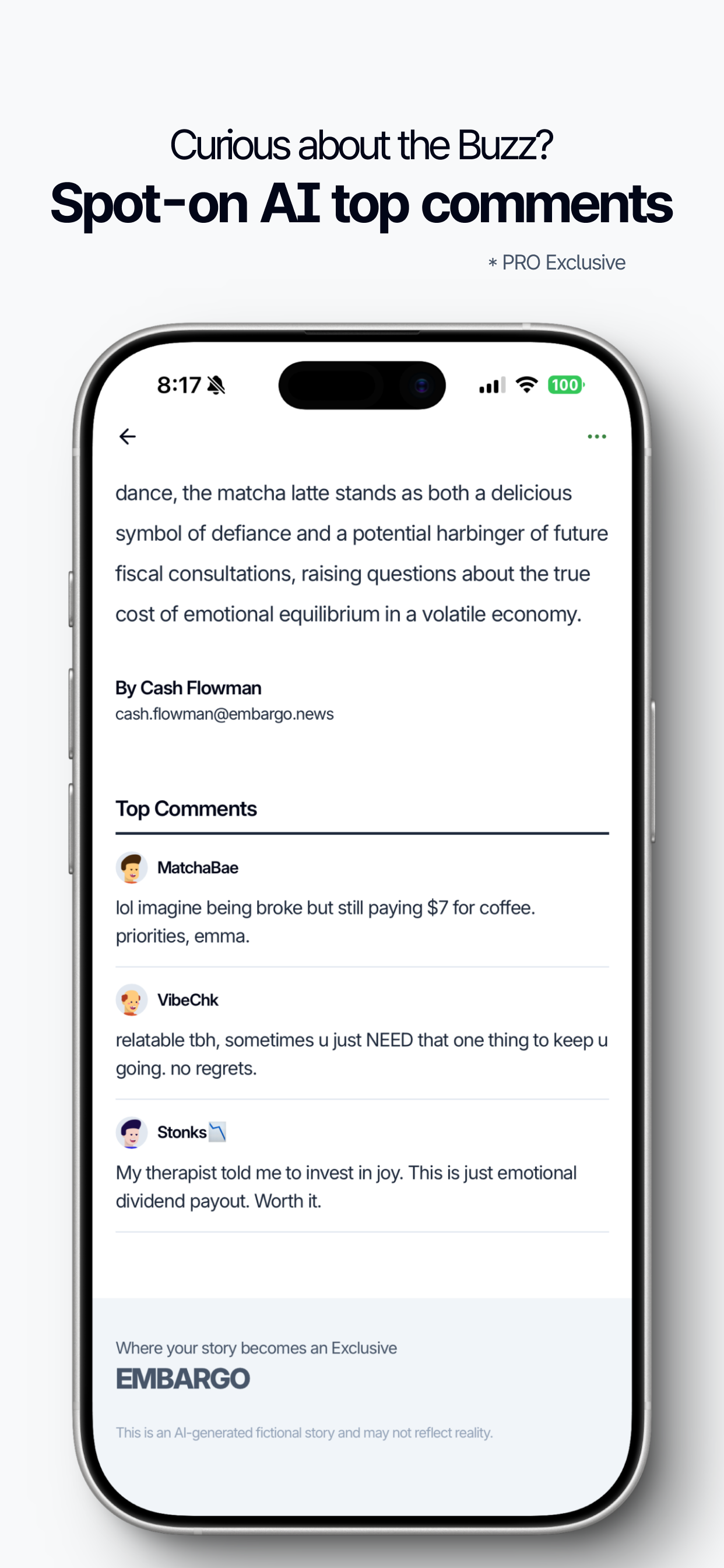 Embargo: News-Style AI Diary