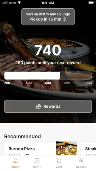 Serena Bistro and Lounge app screenshot