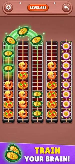 Food Sort: BBQ Skewer Puzzle screenshot 2