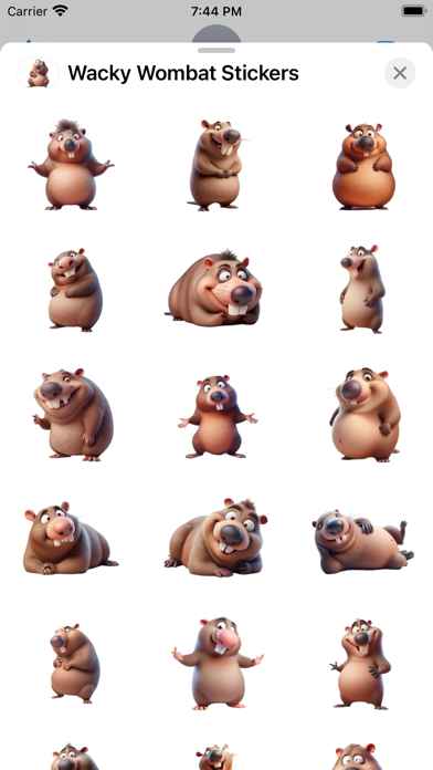 Screenshot #1 pour Wacky Wombat Stickers