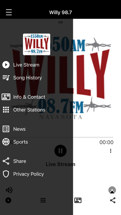 Willy 98.7 & 1550 Screenshot