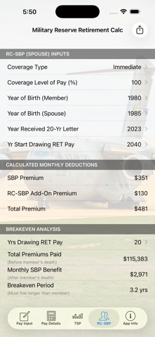 Military Reserve Retirement screenshot