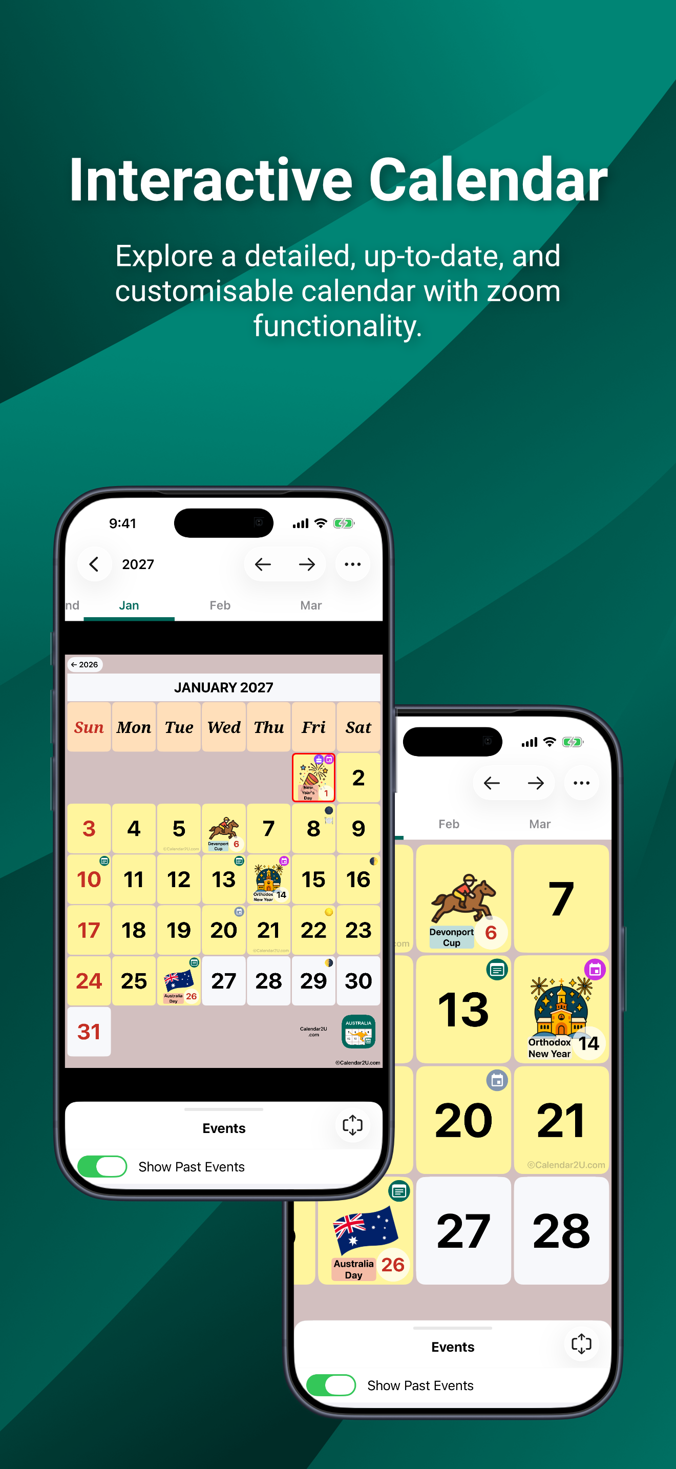 Australia Calendar 2027 - 2028 screenshot 2