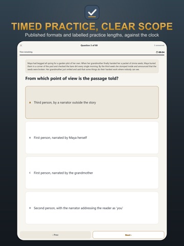 Praxis Practice Test 2026 iPad screenshot