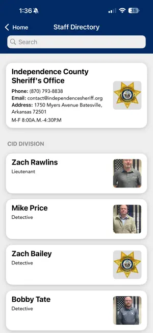 Independence Co Sheriff AR screenshot 2