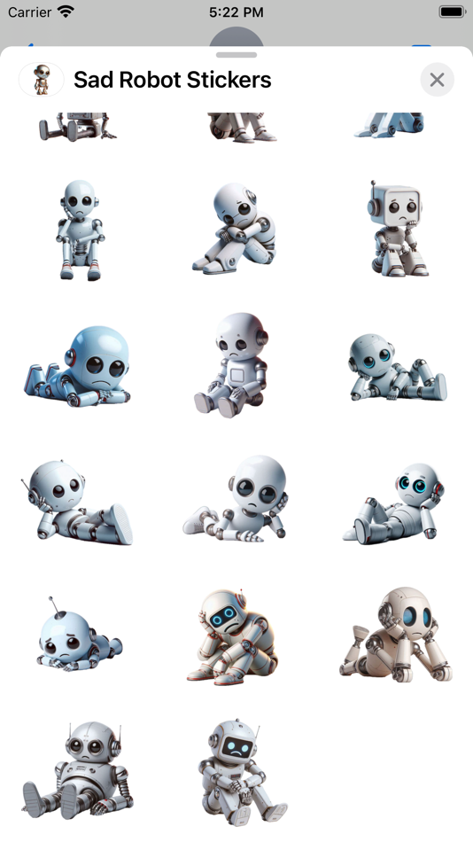 #3. Sad Robot Stickers (iOS) Podle: Paul Scott