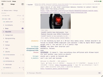 Mango IRC iPad screenshot