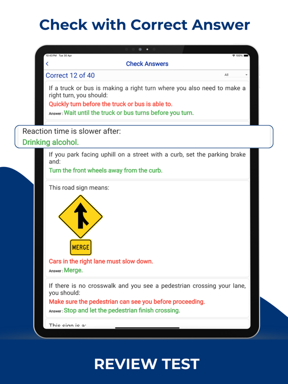 Ohio BMV Permit Practice Prep iPad screenshot 7 - Education app