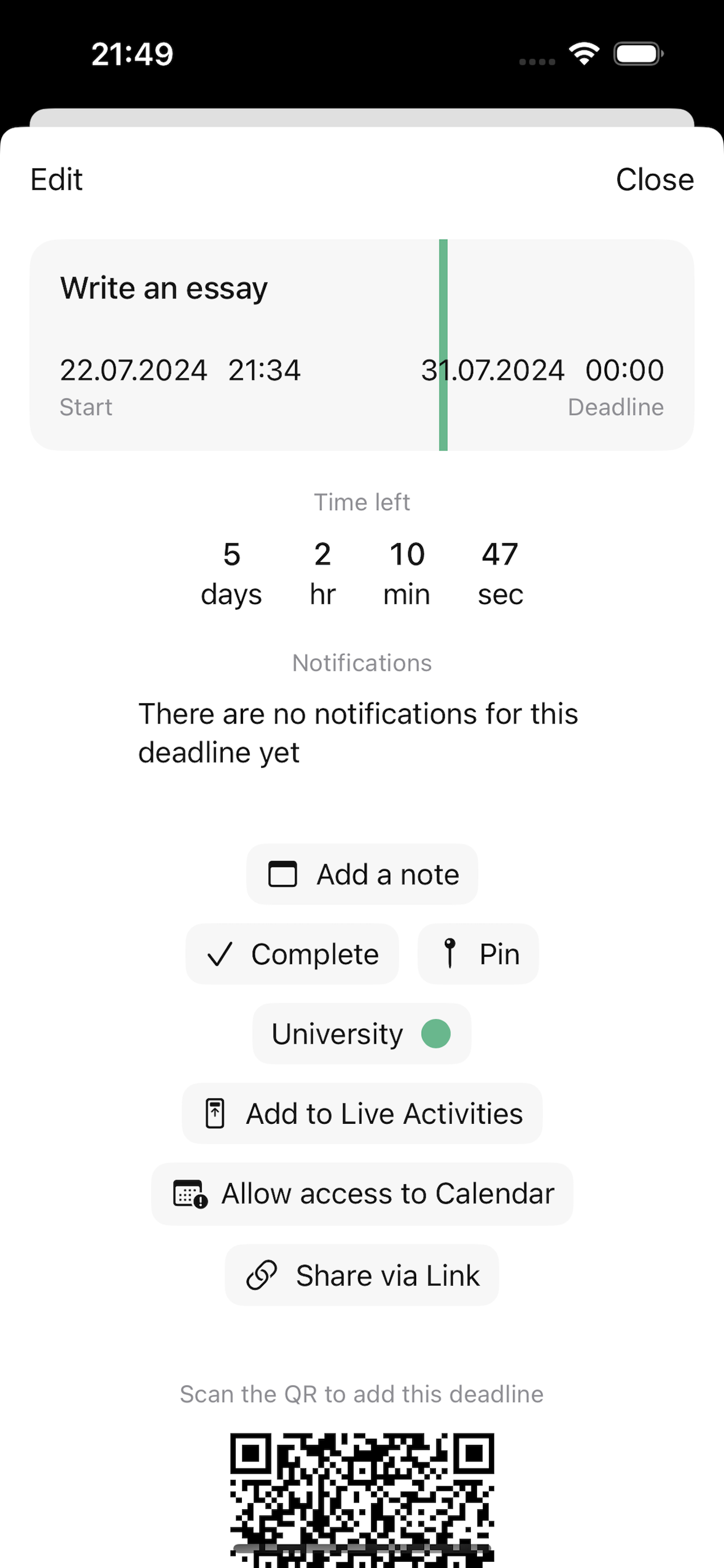 Deadline App