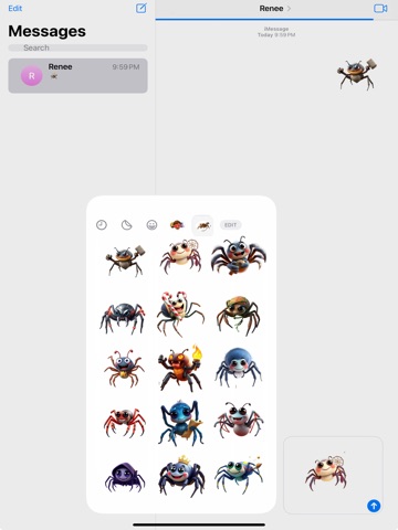 Pouncing Spider Stickers iPad screenshot