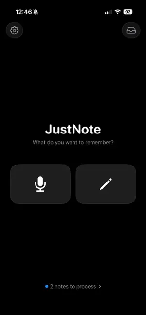Just Note: fast mind organiser screenshot 2