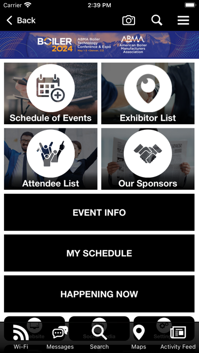 ABMA Events Screenshot