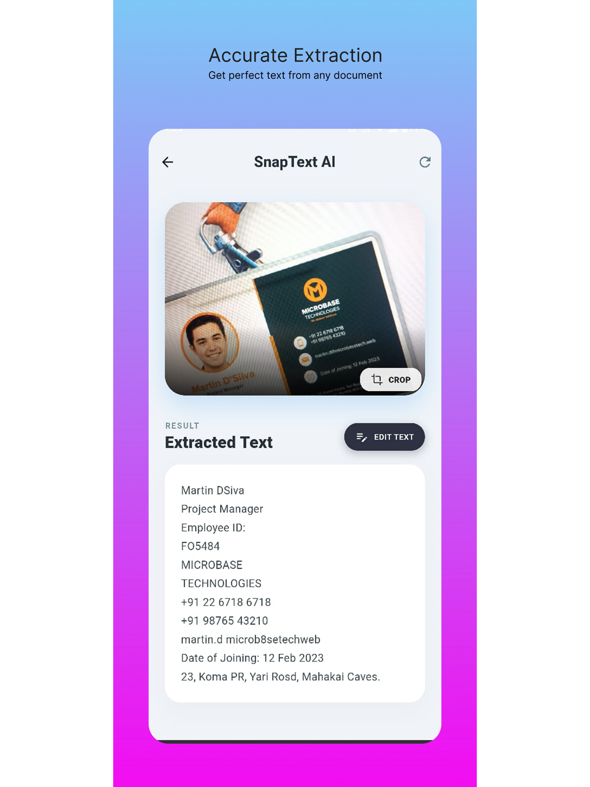 SnapText OCR: Image to Text AI