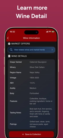 Rare Wine Price Tracker app screenshot