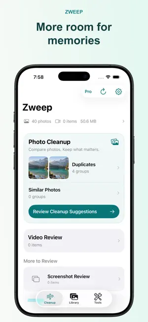 Zweep: Duplicate Photo Cleaner screenshot 1