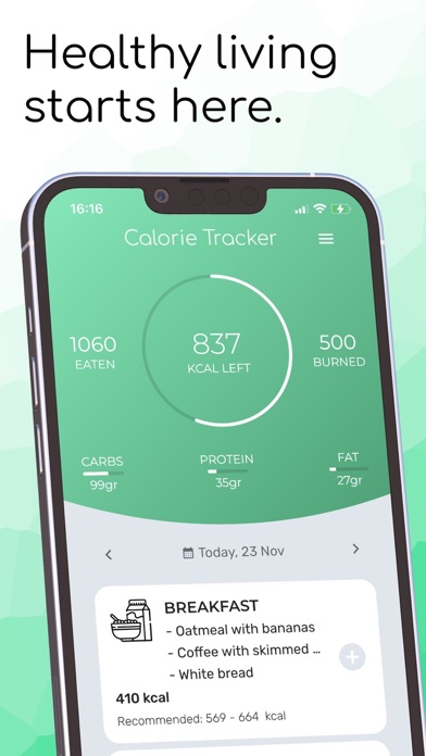 Nutrition Tracker - Food Diary Screenshot