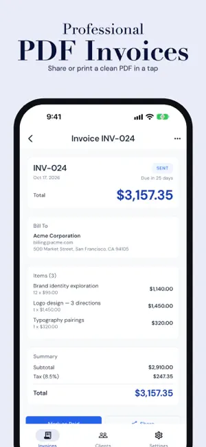 Invoice Maker & Receipt: PDF screenshot 4