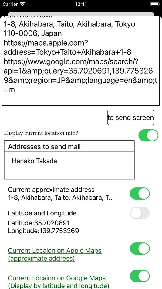 #6. renrakuSuru - contact with GPS (iOS) Podle: Masahiro Takahashi