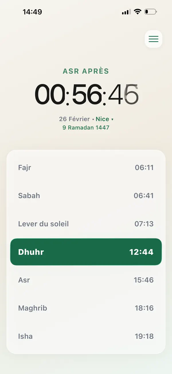 Screenshot #1 pour Azan - Heure de Prière