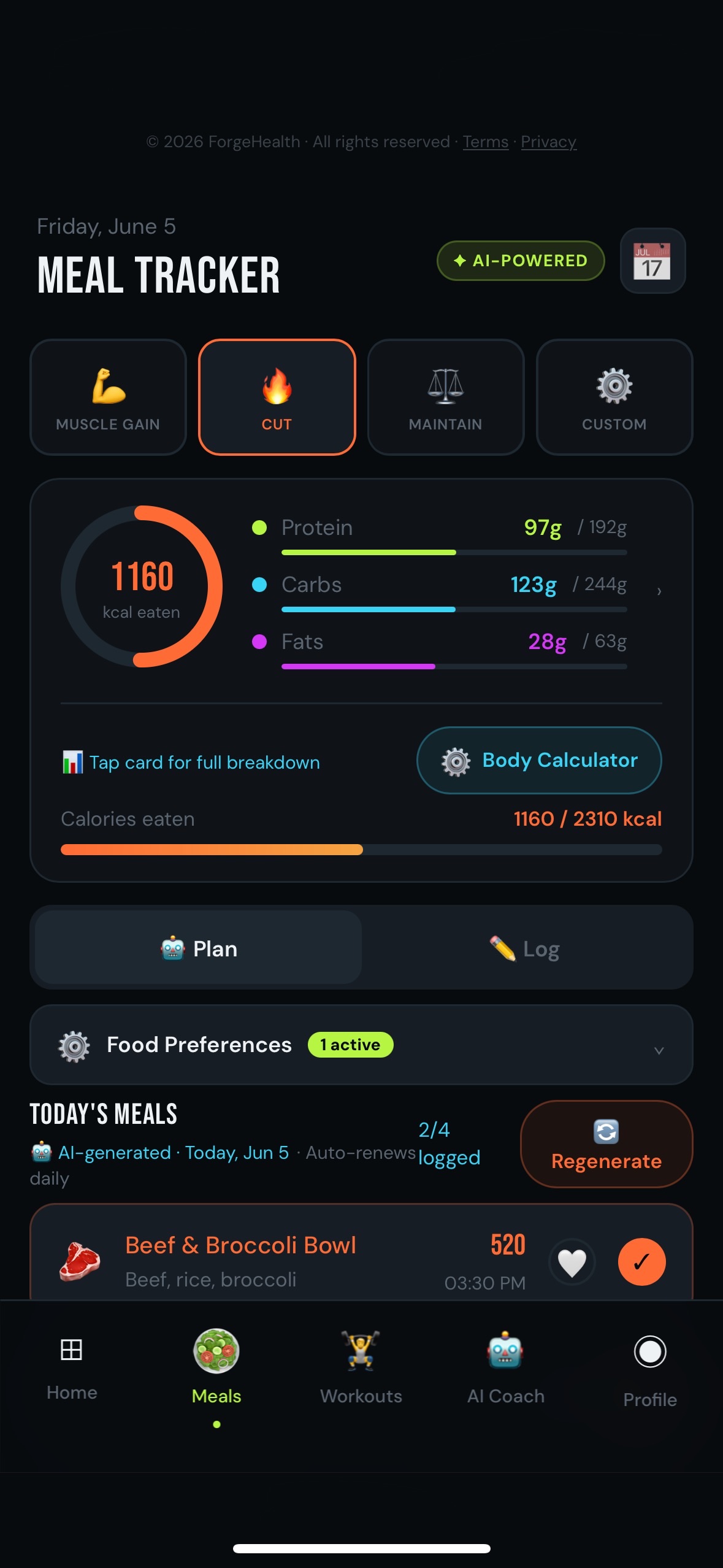 Screenshot 2 of ForgeHealth: Health & Fitness