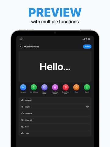 Install Fonts - Font Installer iPad screenshot
