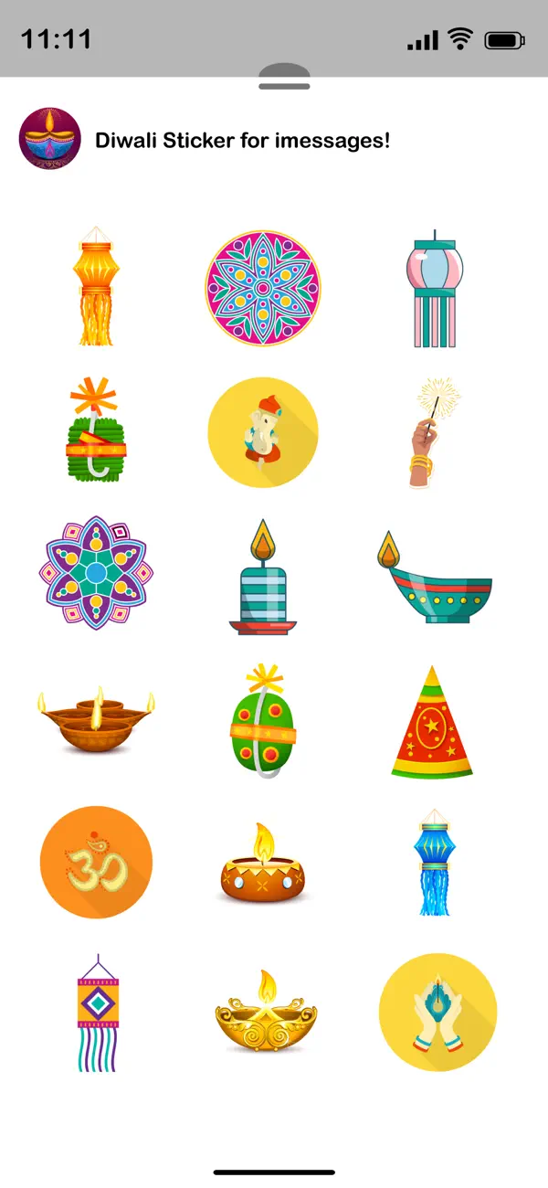 Screenshot #2 pour Diwali Stickers For iMessage!