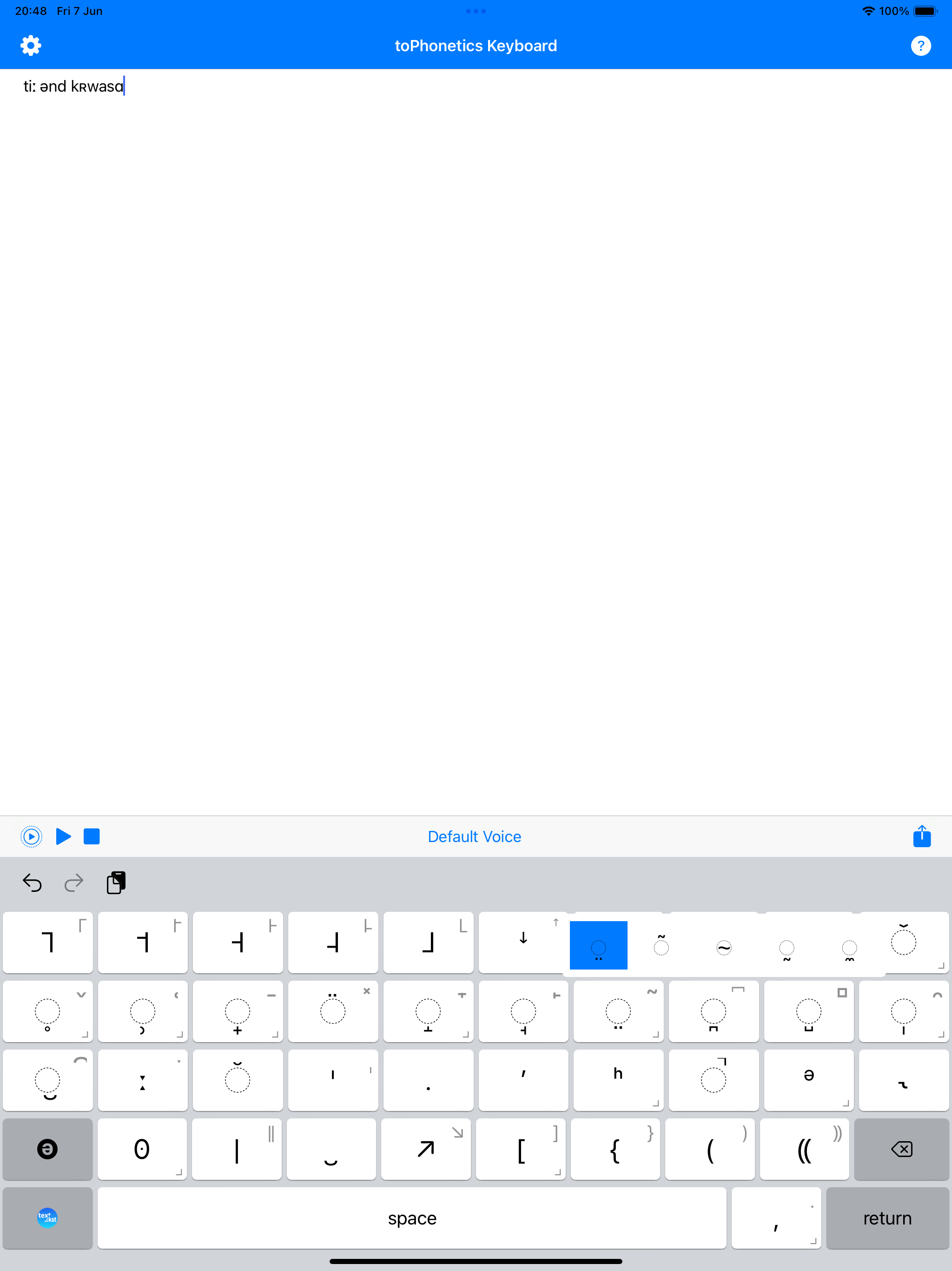 toPhonetics IPA Keyboard