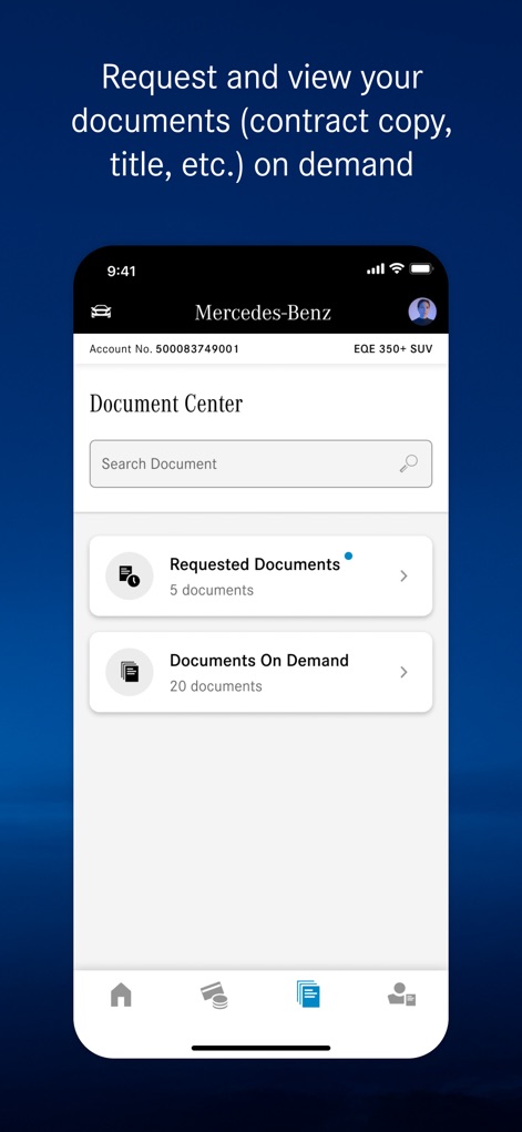 Mercedes-Benz Finance (USA/CA) - The integrated Document Center allows users to easily search for and access both requested documents and a comprehensive collection of documents on demand.