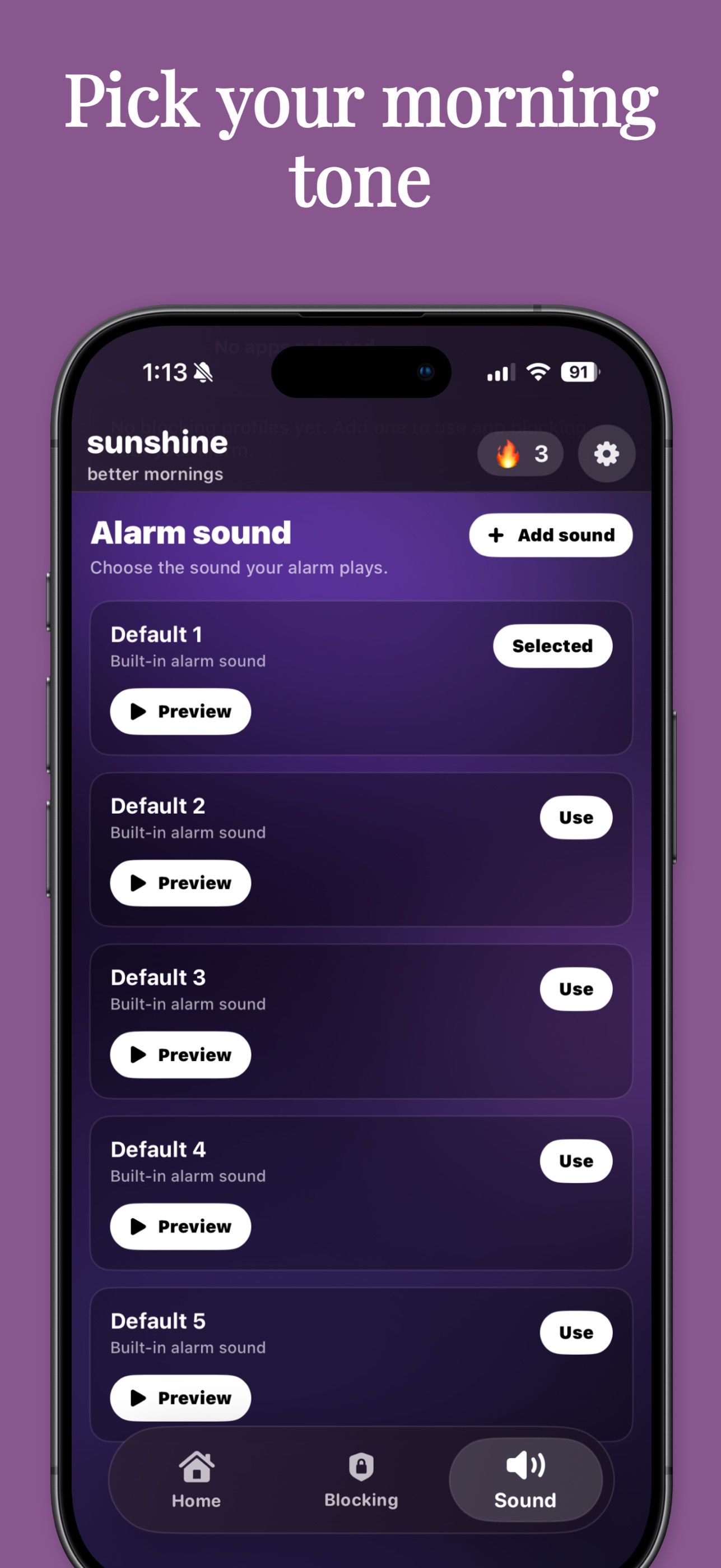 Screenshot 3 of Sunshine - Affirmation Alarm