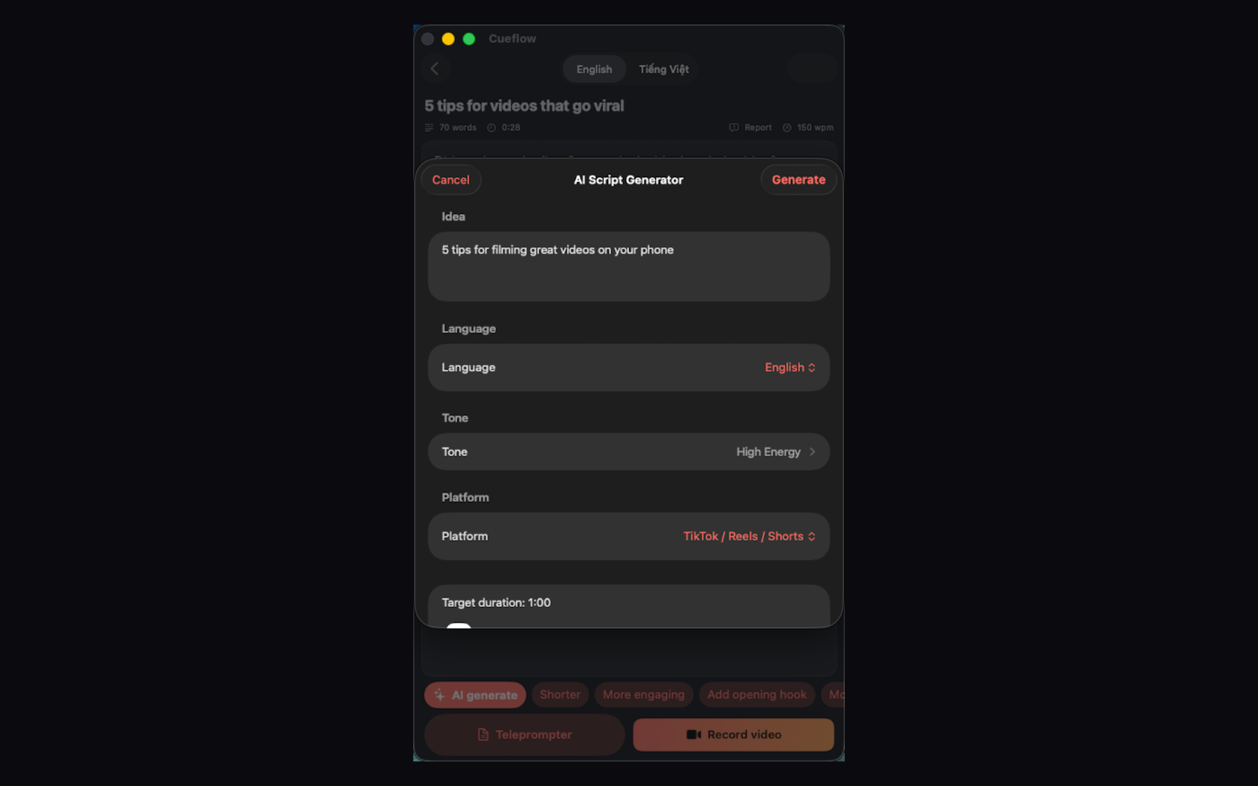 Cueflow: AI Teleprompter screenshot 8