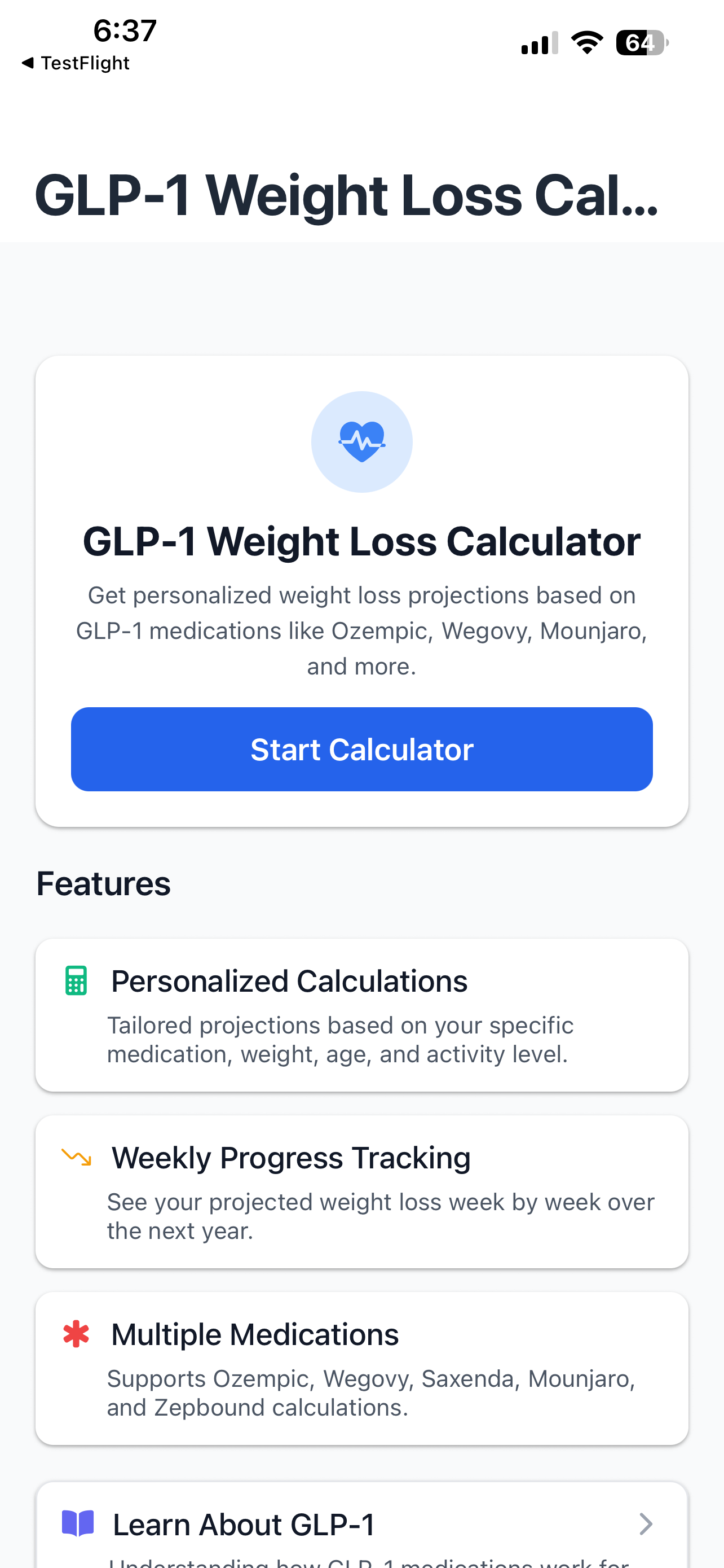 GLP-1 Weight Loss Calculator