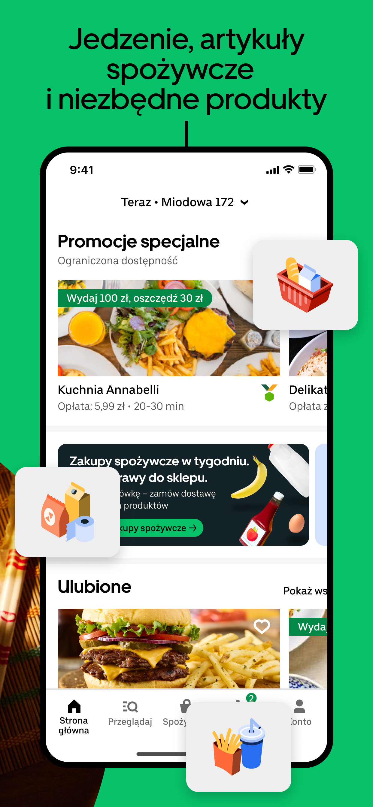 Uber Eats: dostawa jedzenia