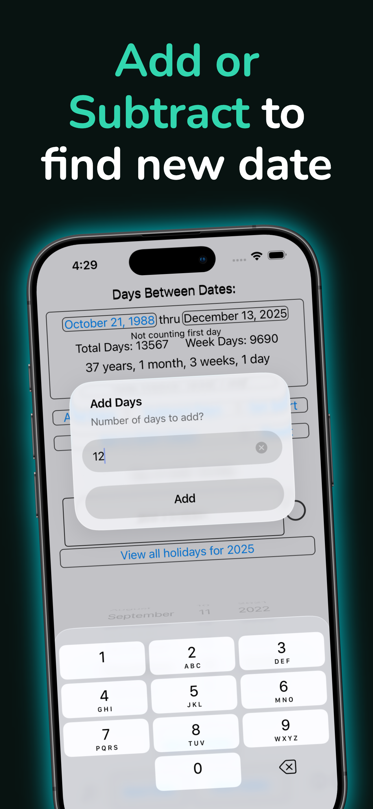 Between Dates Calendar Math