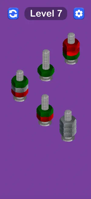Steel Nuts & Bolts Sort Puzzle screenshot 2